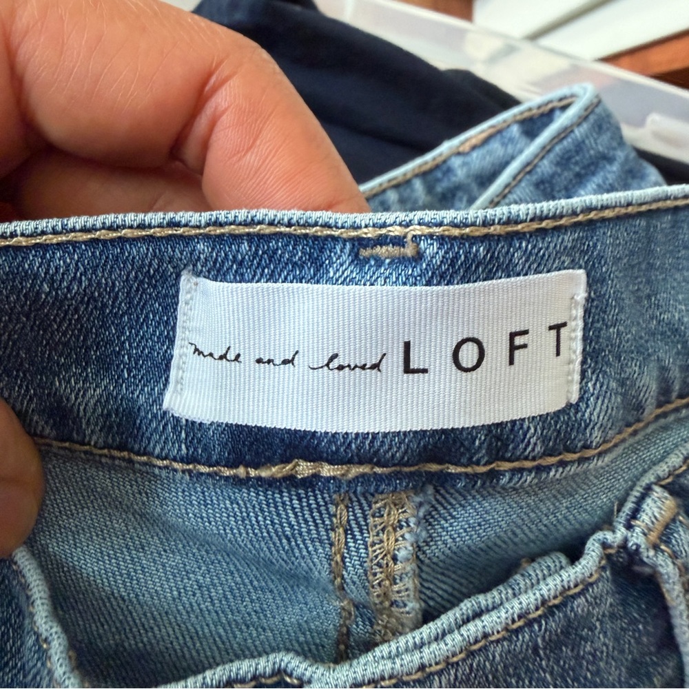 LOFT Women Skinny Crop Light Blue Slim Pocket Denim Jeans Size 28/6 - Picture 3 of 10